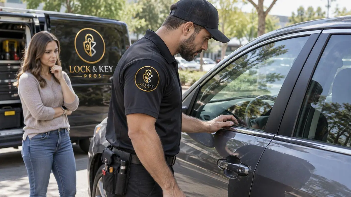 Lock & Key Pros automotive locksmith providing authorized car lockout service in Tarzana, California