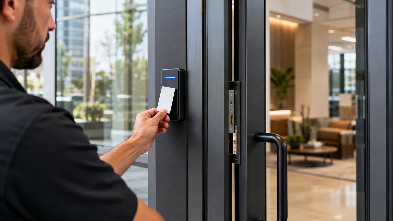 Smart keypad lock installed on a home in Tarzana, CA